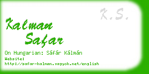 kalman safar business card