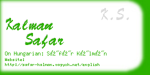 kalman safar business card